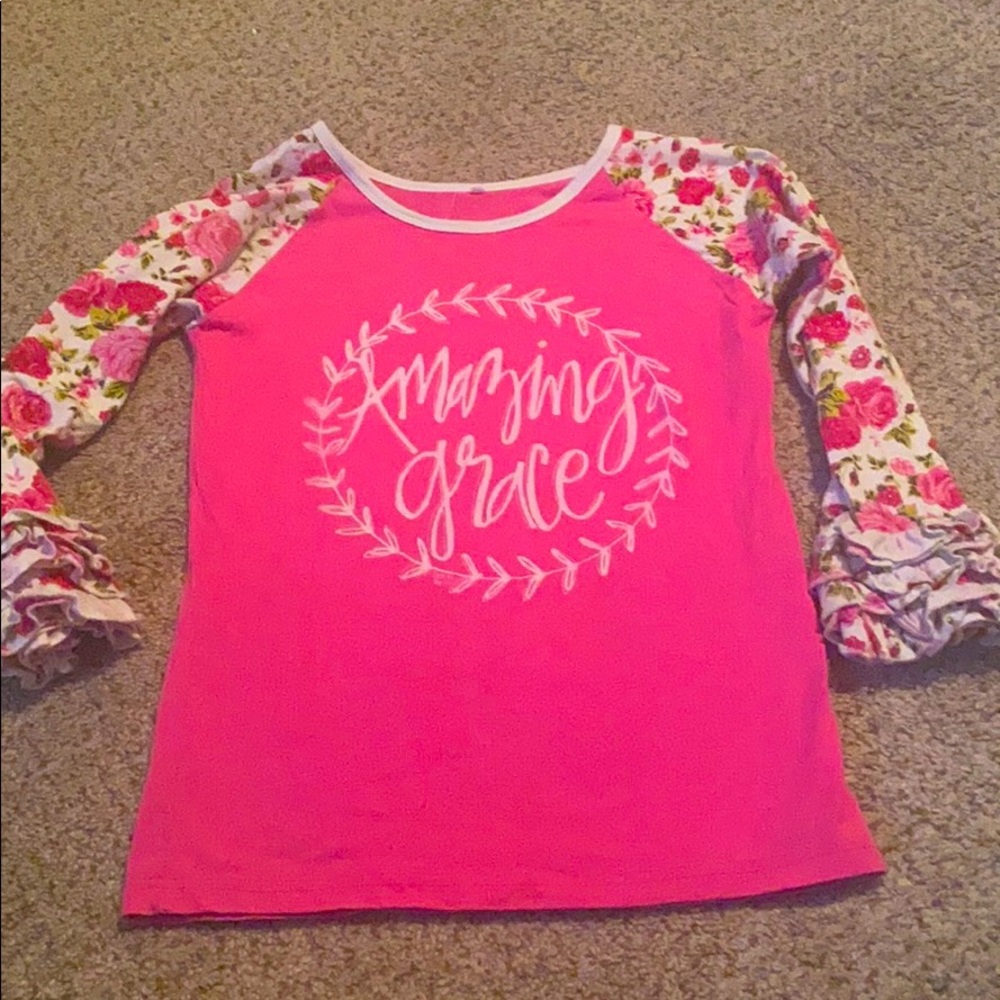 Ruffle sleeve girls top